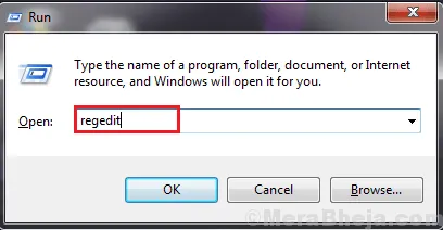 type regedit command