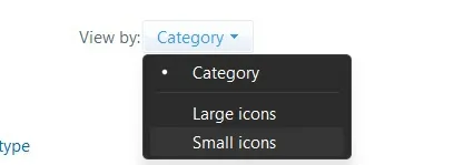 view to Small Icons from Category
