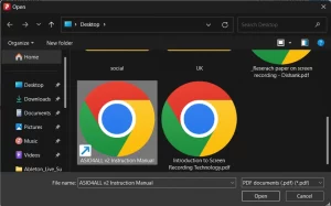 Choose file from explorer