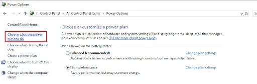 Choose what the power buttons do