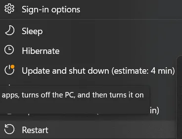 Restart Option
