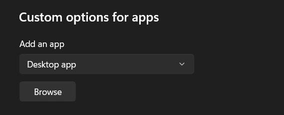 browse option
