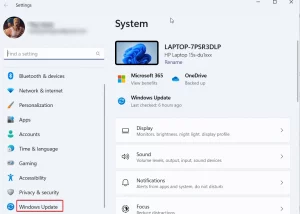 click on Windows Update