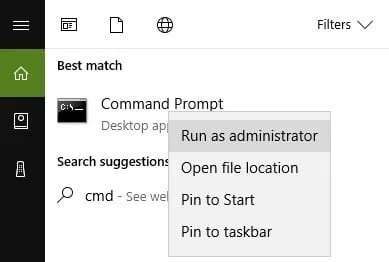 Run as administrator