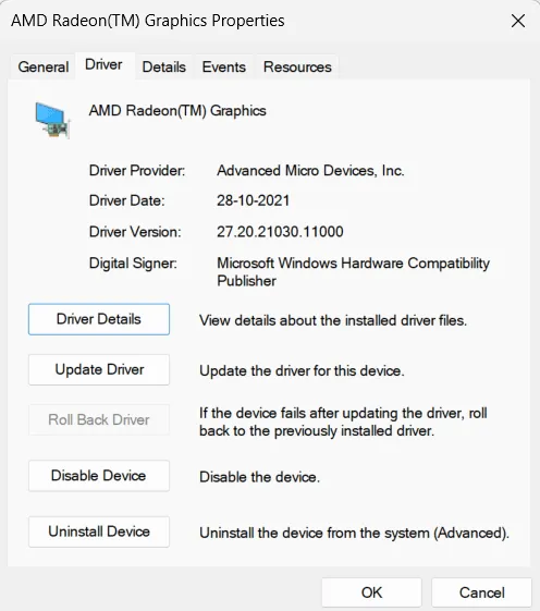 driver properties