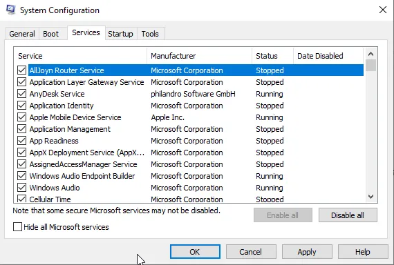 hide all microsoft