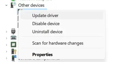 select Update Driver.