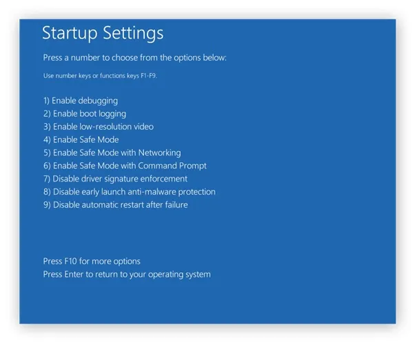 windows startup setting