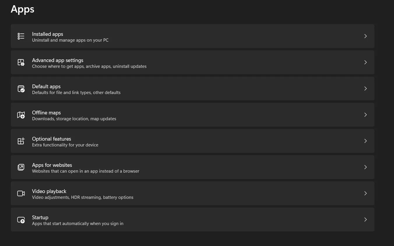App options
