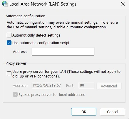 LAN settings