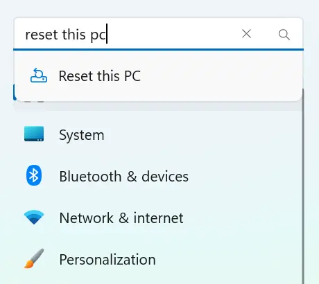 Reset This PC