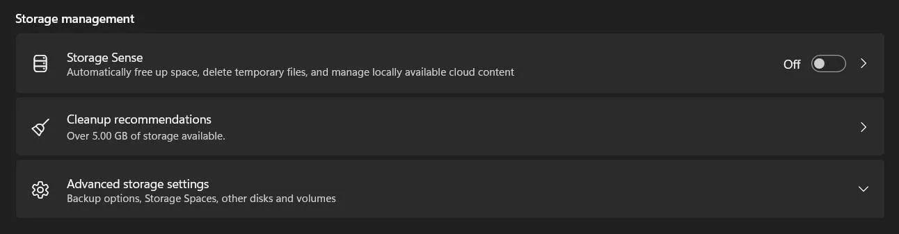 Storage-Sense