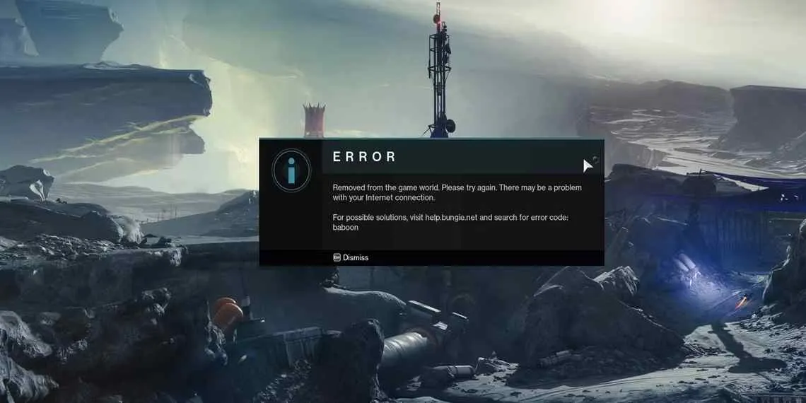 Error Code Baboon Destiny 2