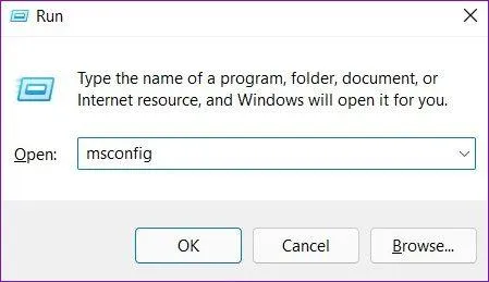 msconfig command