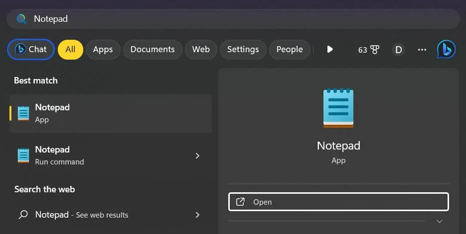 open-the-Notepad-application