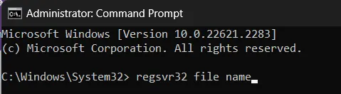 regsvr32 command