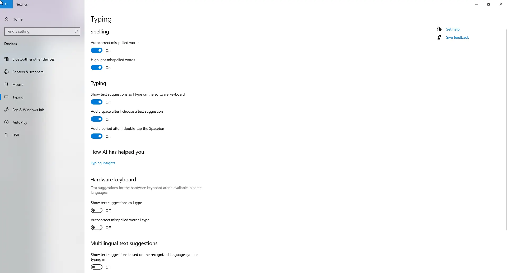 system setting devices option
