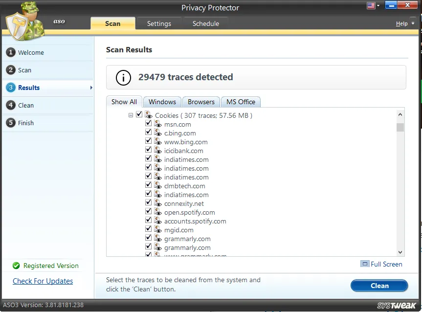 Privacy Protector_scan results_
