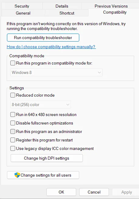 compatibility window