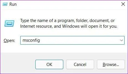 msconfig command
