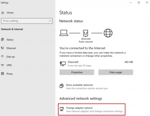 Change adapter options