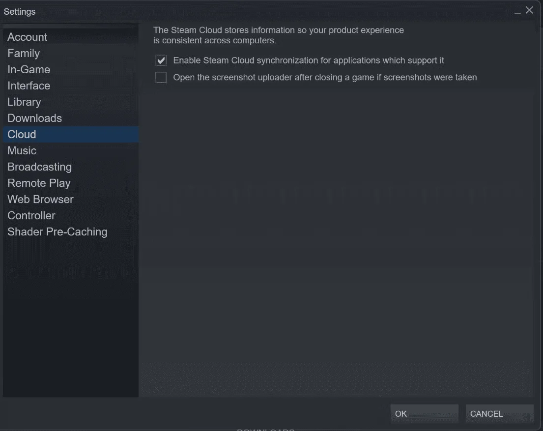 In-settings-Select-Cloud-option