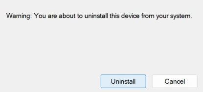 click on uninstall