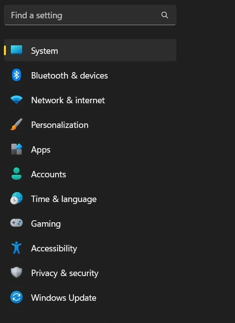 open system setting