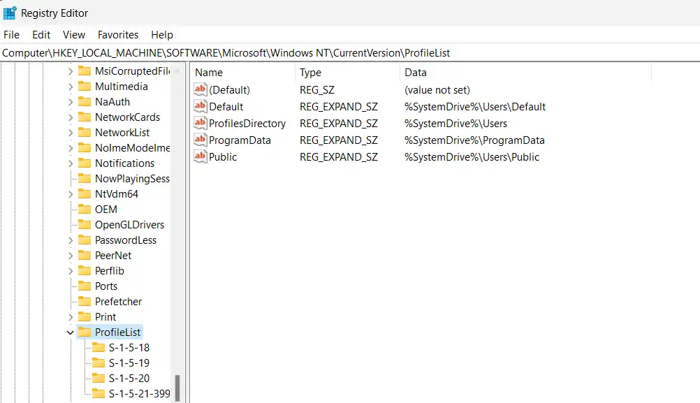 registry-editor-profilelist