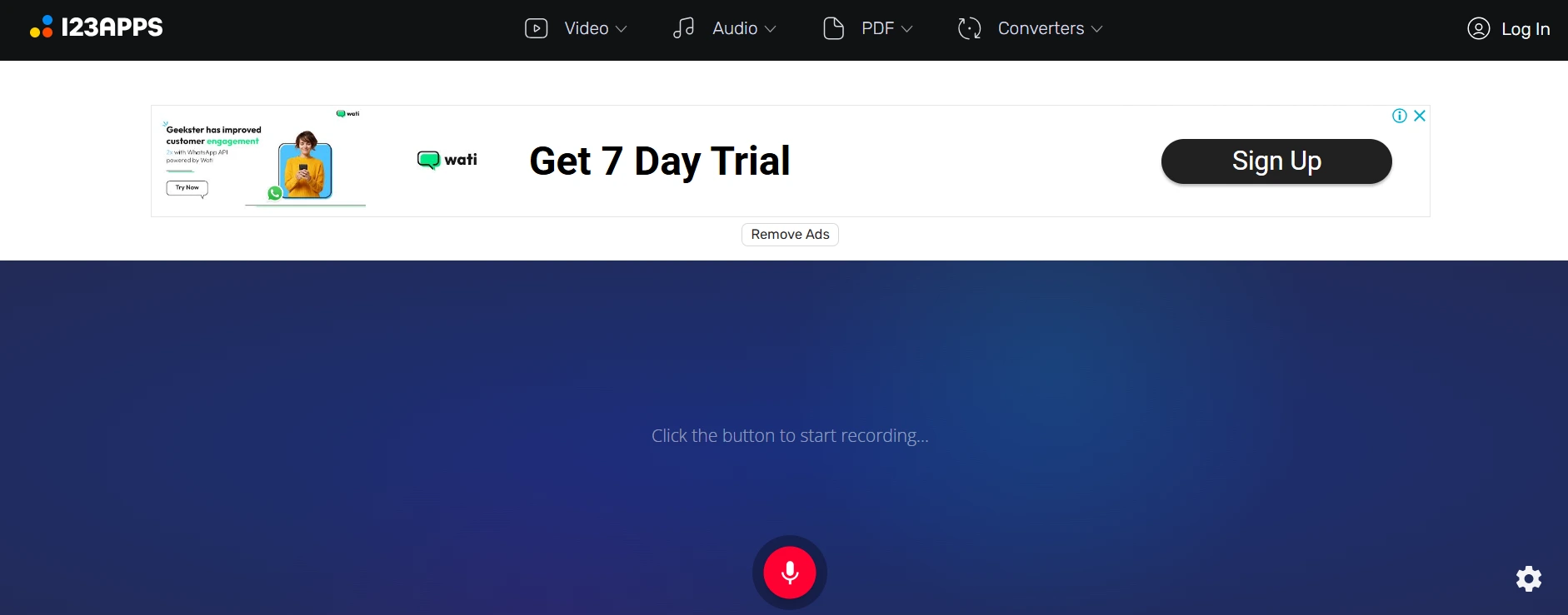 start recording using online tool