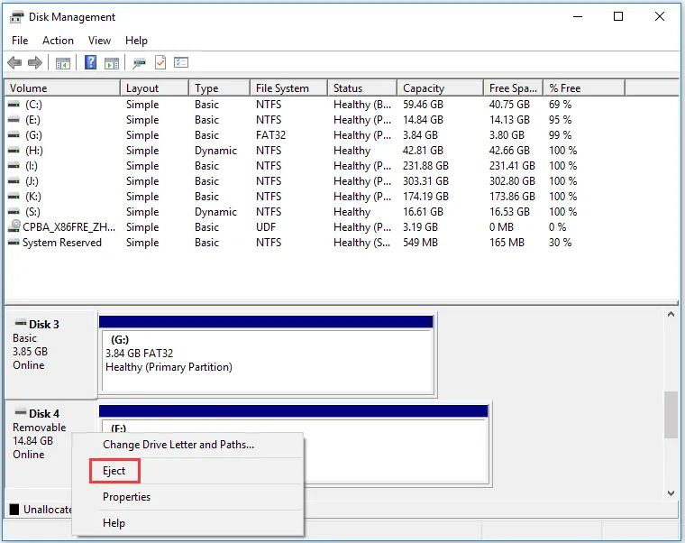 Eject Option in USB storage device