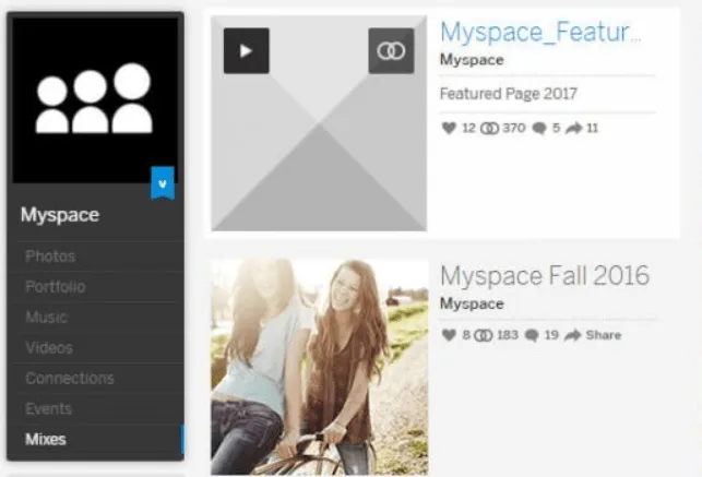 Mixes-option-in-MySpace-account