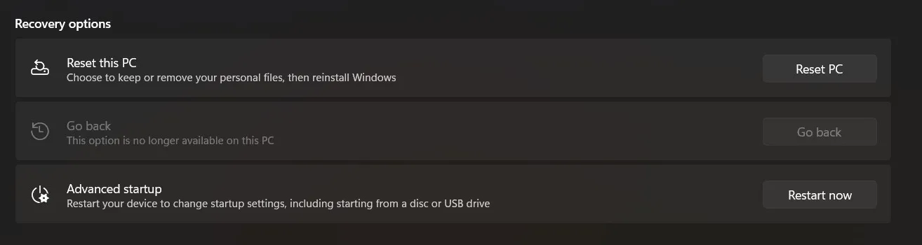 app recovery option