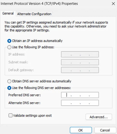 check-mark-on-use-the-following-DNS-address