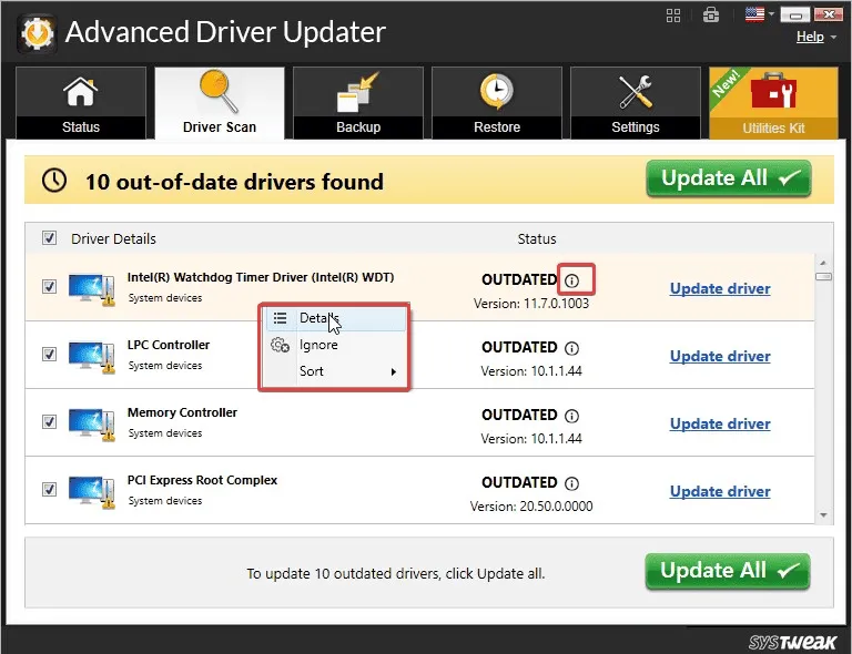 click on update all button