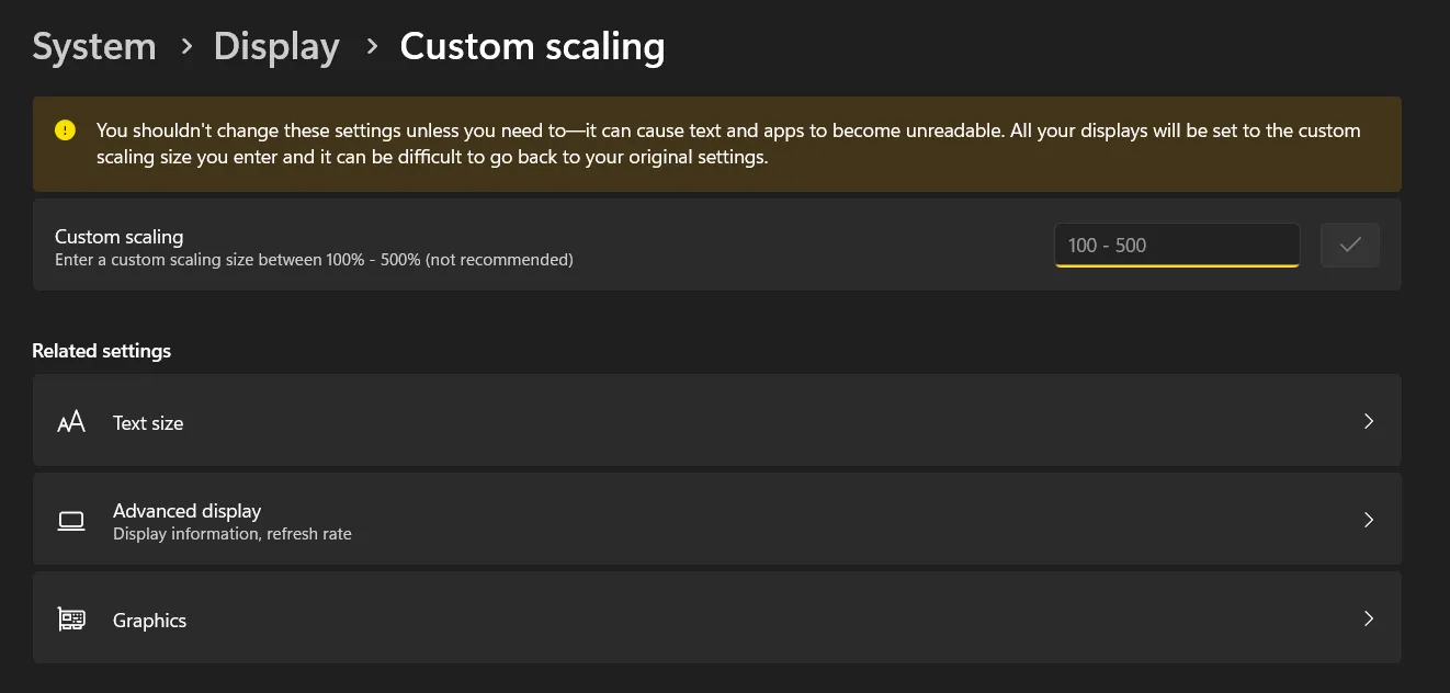 custom display scaling