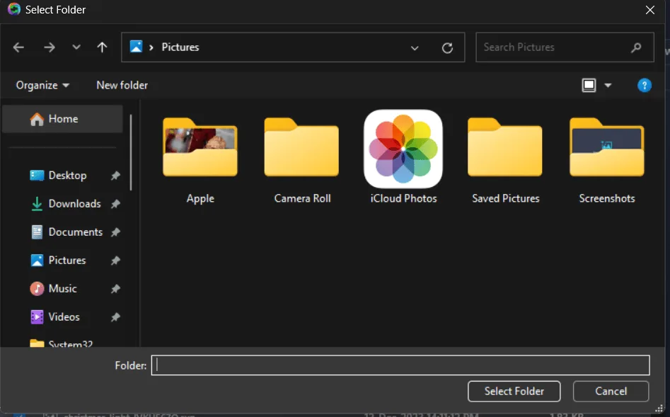 select-folder-to-restore-photo