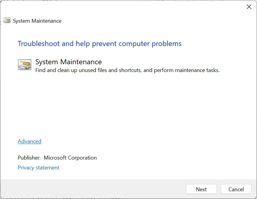 system maintenance troubleshoot