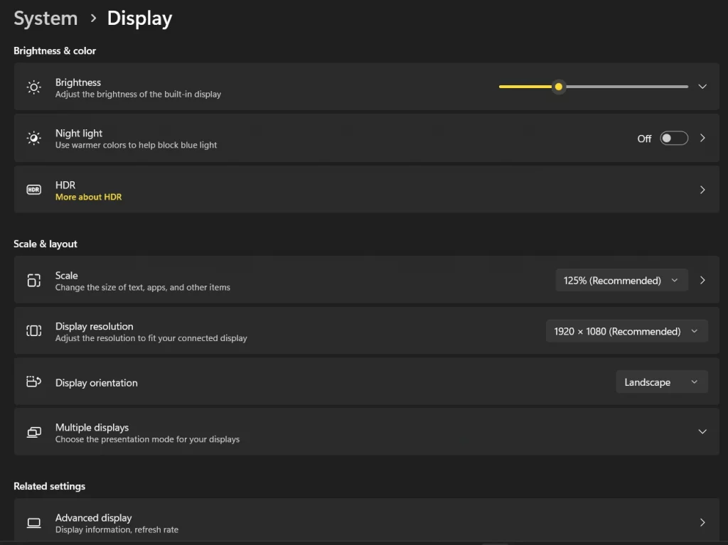 Check resolution and scale