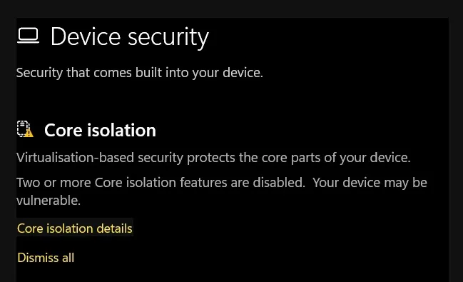 Core Isolation