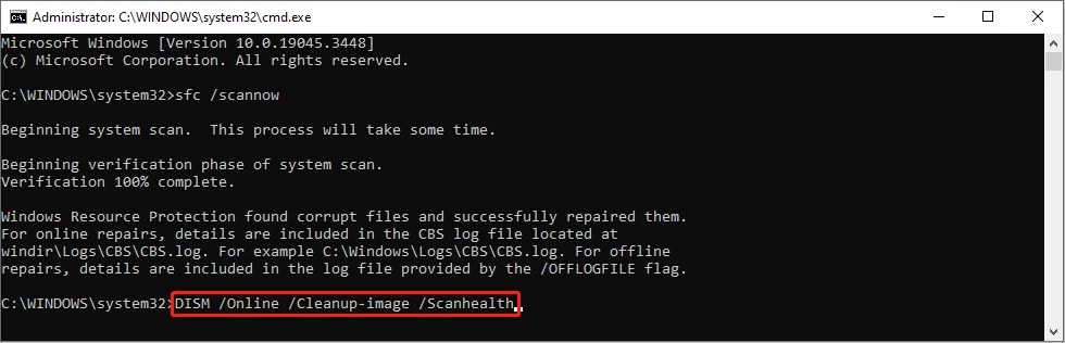 DISM-Online-Cleanup-image-Scanhealth-command