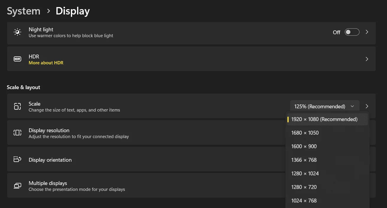 Display-Resolution-settings