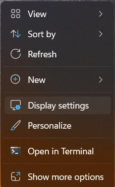 Display settings