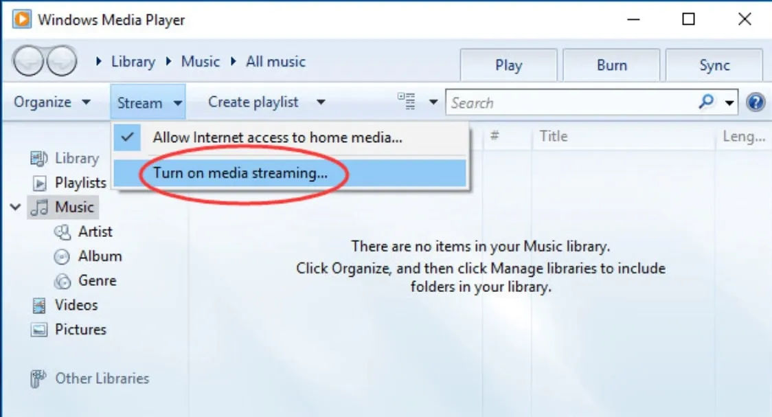 Turn on Media Streaming