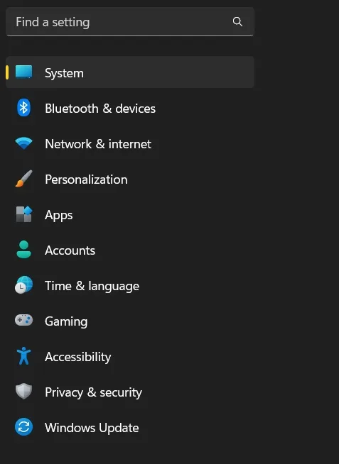 Windows Updates section