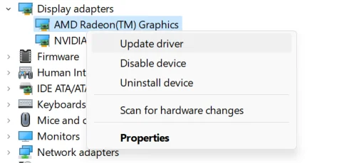 found-graphics-driver-under-display-adapters