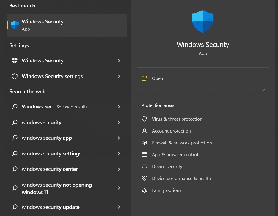 search-for-Windows-Security