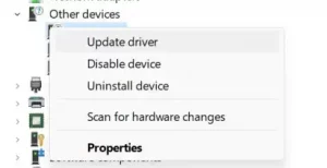 select Update driver