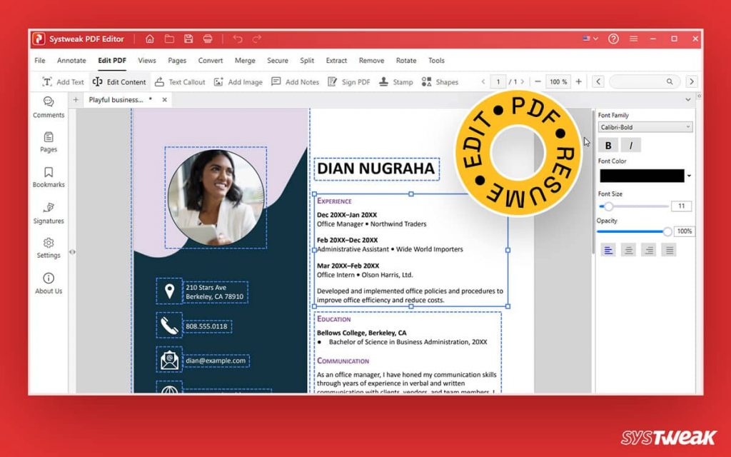 How to Edit a PDF Resume Template - Edit PDF Resume Template 1024x640