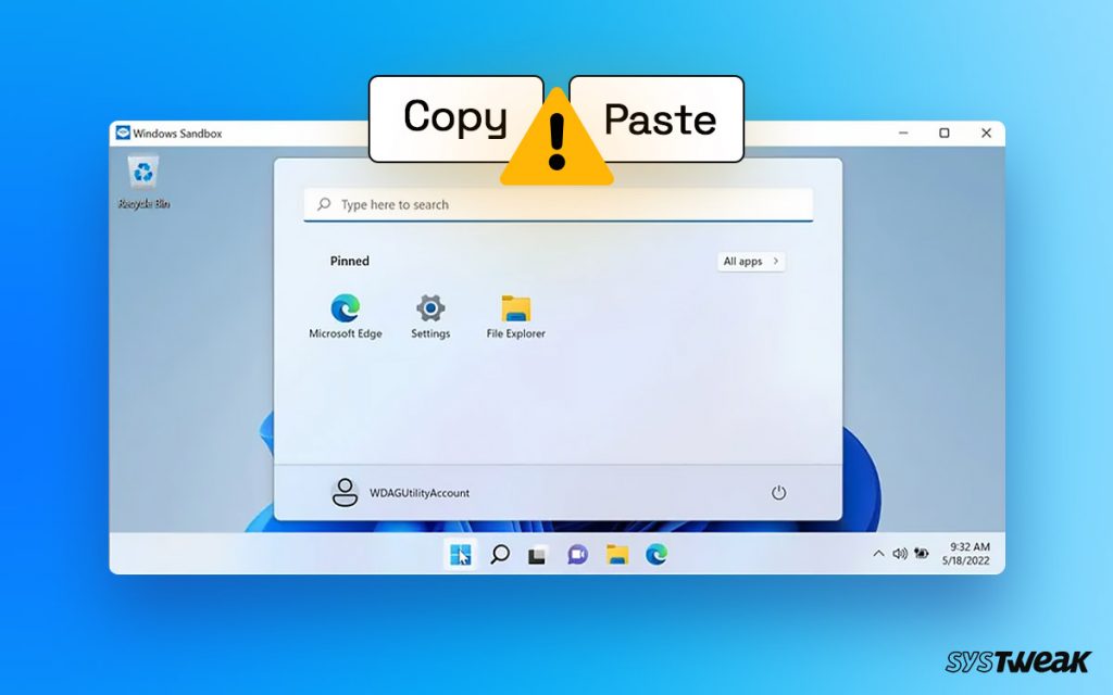 How to fix windows sandbox copy paste not working